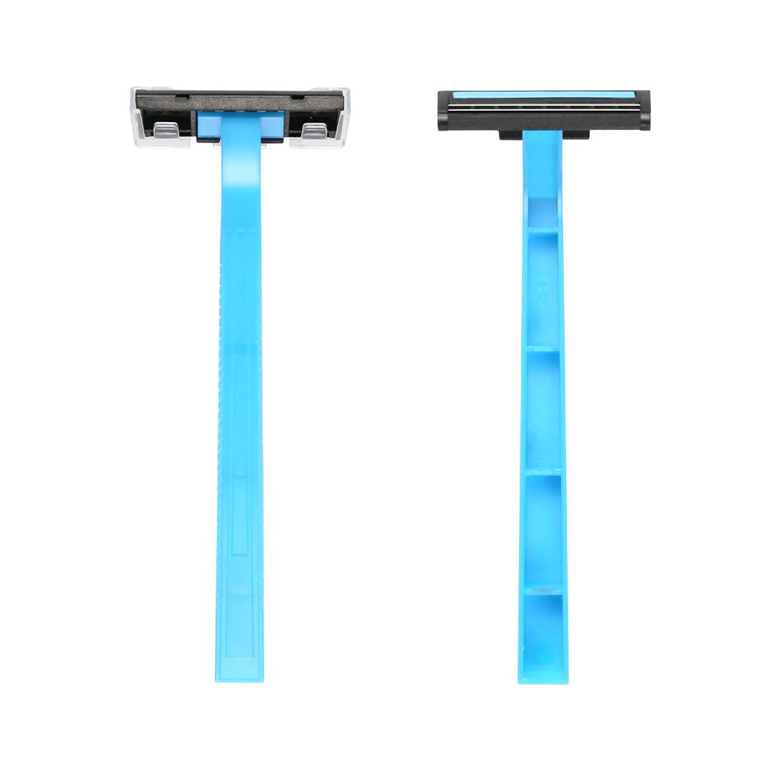 Twin Blade Disposable Razor With Lubricant Strip Shaving Razor