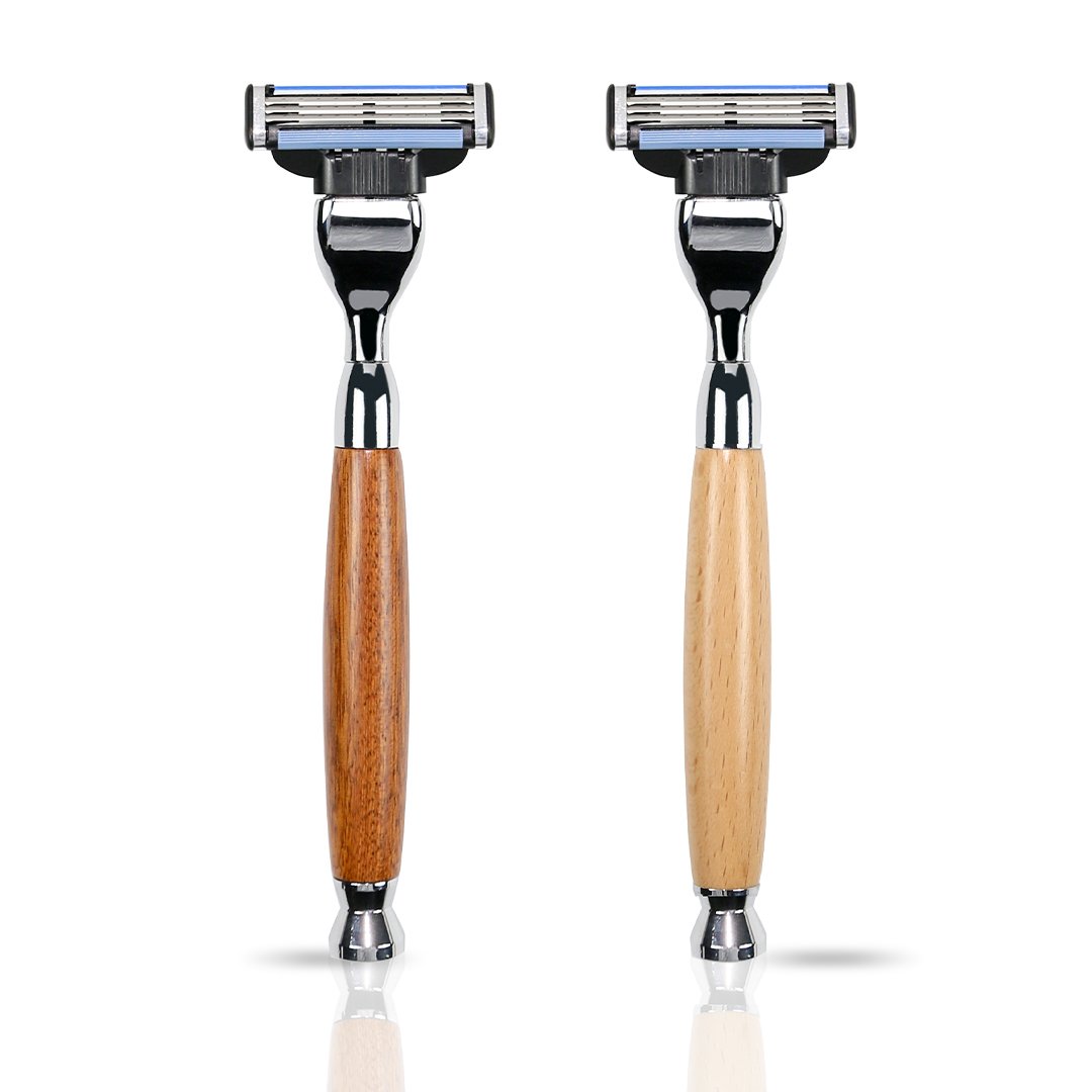 Wooden Handle Cartridge Razor