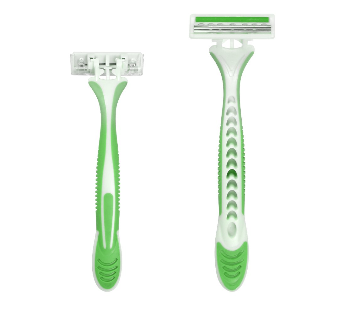 Twin Blade Disposable Razor With Lubricant Strip Shaving Razor