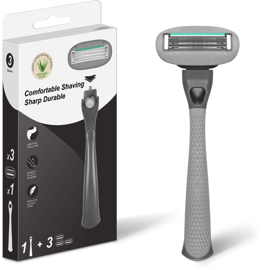 Grey Shaving Razor Set