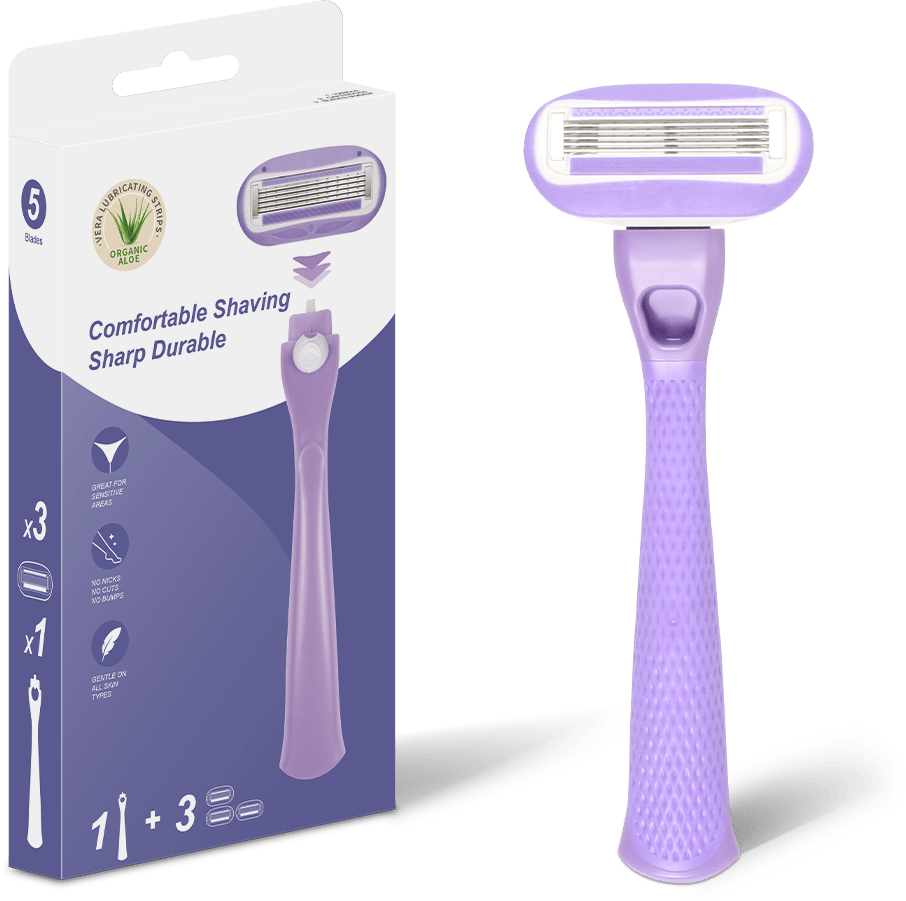 Purple Women Shaving Razor Set